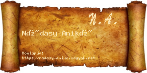 Nádasy Anikó névjegykártya